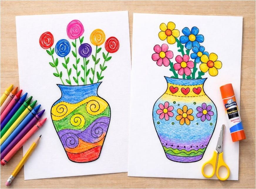 KidsTut_com's tweet photo. 🌸🏺 Colorful Vase Flower Craft for Kids! 🌼
🔴 Comment “VASE” to get the templates! 🔴
Color and decorate beautiful flower vases with swirls, hearts, stars, and bright spring flowers 🌷✂️
#flowercrafts #kidscrafts #springcrafts #kidsactivities https://t.co/RwPLRhaAGI