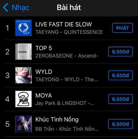 VFAMTEAM's tweet photo. 🎉TAEYANG 🎉Title track "LIVE FAST DIE SLOW" and album "QUINTESSENCE" reached the number 1 spot on iTunes Vietnam. Congratulation!!!

@Realtaeyang
#TAEYANG #태양 #QUINTESSENCE #LIVEFASTDIESLOW https://t.co/ePBspUWLVd
