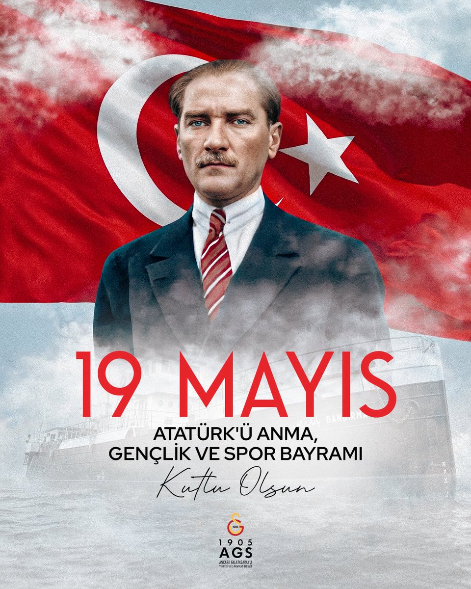1905AGS's tweet photo. 19 Mayıs 1919'da Ulu Önder Mustafa Kemal Atatürk'ün Samsun'da yaktığı bağımsızlık ateşiyle temellerini attığı Cumhuriyet'in yılmaz savunucuları olarak; vazgeçmeden yüksek ideallerimize kararlılıkla yürüyoruz. 

🇹🇷 19 Mayıs Atatürk'ü Anma, Gençlik ve Spor Bayramımız kutlu olsun! https://t.co/zZGlVdyQXH