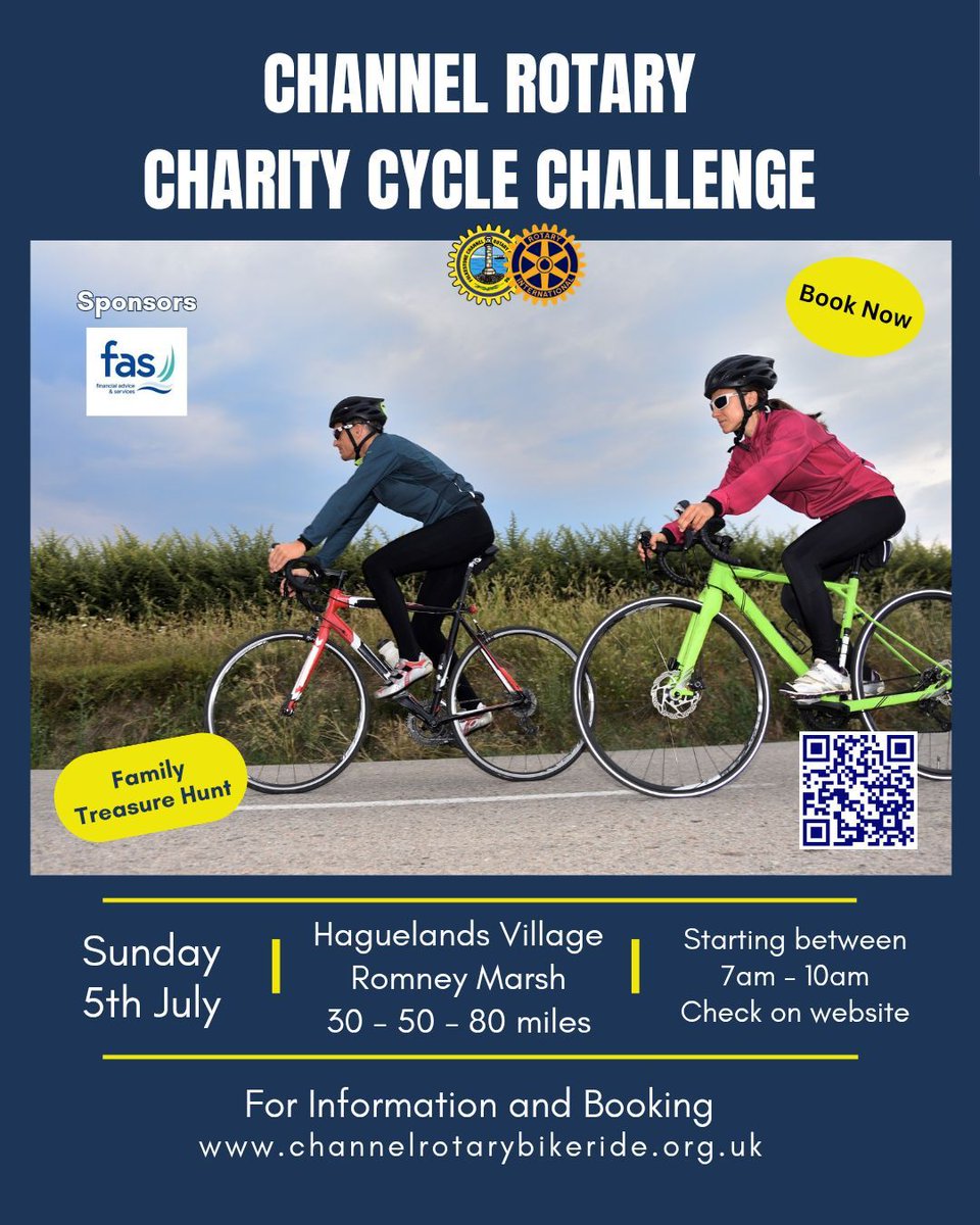 RotaryChannel's tweet photo. BOOK NOW &amp; HELP US MAKE #ChannelCharityCycleChallenge  AMAZING! 🚴‍♀️
We’d really encourage everyone to book as early as possible 🙌
✅ Easy online registration
✅ Secure online payment
👉 Register now:
https://t.co/J8wK0SVnTn

#BookNow #CharityRide #CyclingEvent #channelrotary https://t.co/5BUHzTql6K
