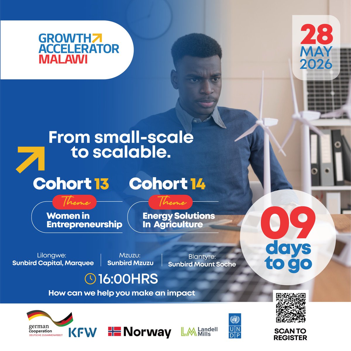 undpmalawi's tweet photo. Women entrepreneurs, this is your moment. Cohort 13 is dedicated to supporting women-led enterprises!

If your business is post-revenue &amp; ready for the next level, attend the launch &amp; learn how to access @GrowMw funding.

Register here:
https://t.co/J27Tn0W11Z https://t.co/dnNPSUr5LC