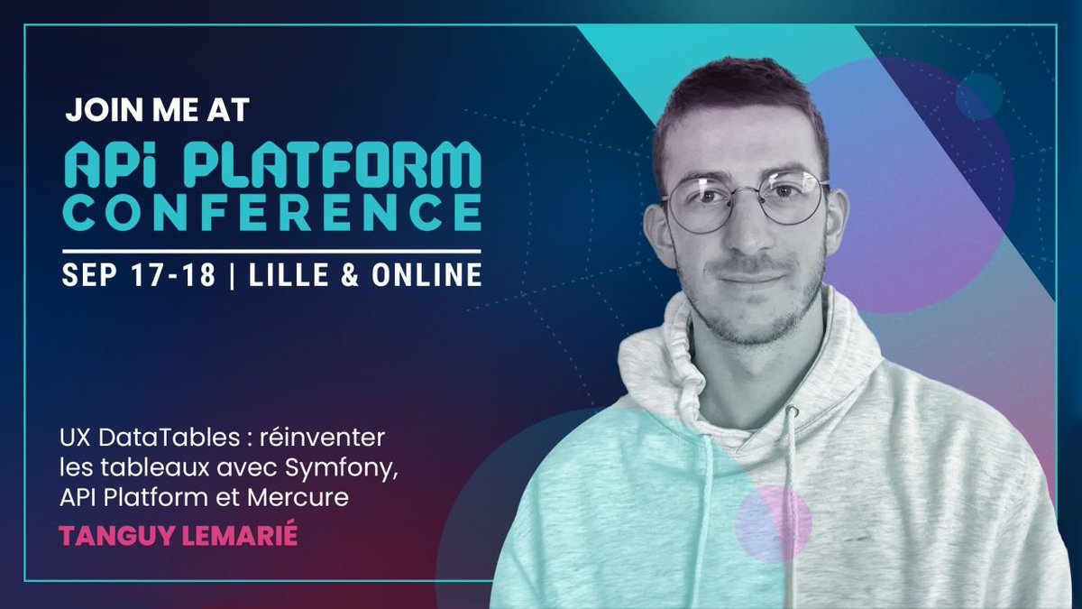 Pentiminax's tweet photo. Je suis très heureux d’annoncer que je donnerai mon talk "UX DataTables : réinventer les tableaux avec Symfony, API Platform et Mercure" à l'#ApiPlatformCon 2026 !

👉 https://t.co/jnY8XoJVOr

📦 https://t.co/9YikgqTcCR https://t.co/fvy9XzR0o3