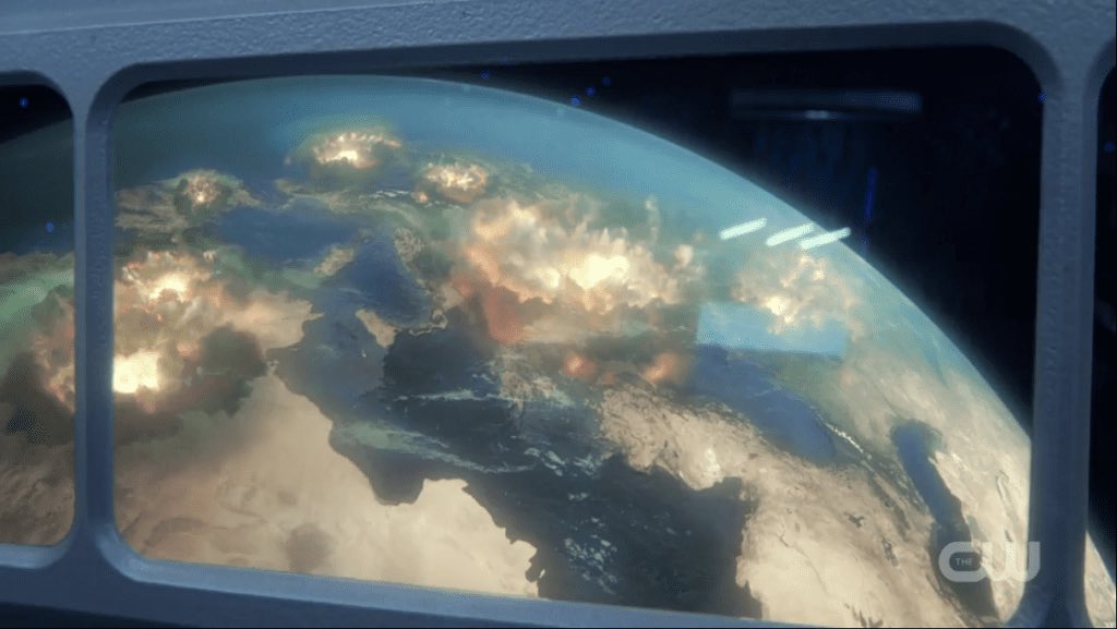 TheCWThe100's tweet photo. Clarke’s journey into the city of light, Clarke &amp; Lexa’s reunion, and Praimfaya revealed. #The100’s Season 3 Finale "Perverse Instantiation — Part 2" aired 10 years ago on May 19, 2016. https://t.co/2Rl3KFNdVK
