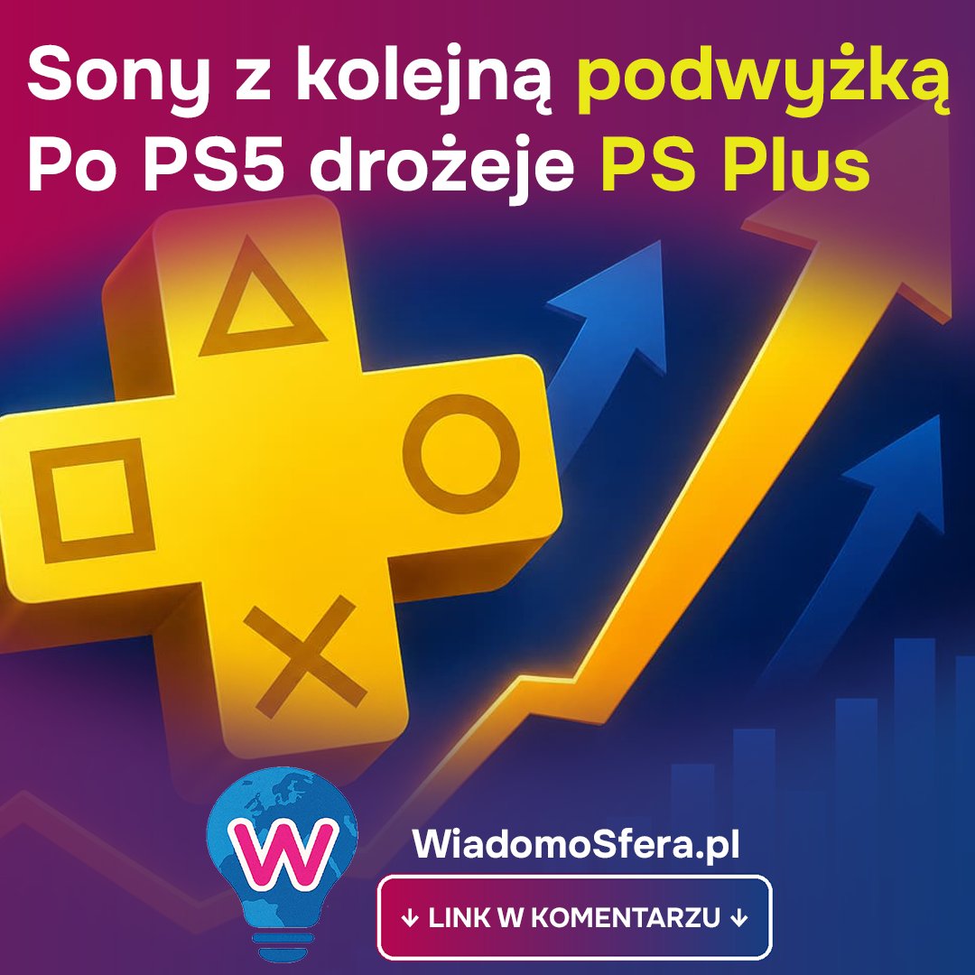 WiadomoSfera's tweet photo. 🎮 Sony z kolejną podwyżką. Po PS5 drożeje PlayStation Plus 👇
.
Od 20 maja PlayStation Plus będzie droższe dla nowych subskrybentów w wybranych regionach, a miesięczny plan Essential wzrośnie do 10,99 dolara, 9,99 euro lub 7,99 funta.
#PlayStation #PSPlus #Sony #PS5 #Gaming #gry https://t.co/B258FVcYJf