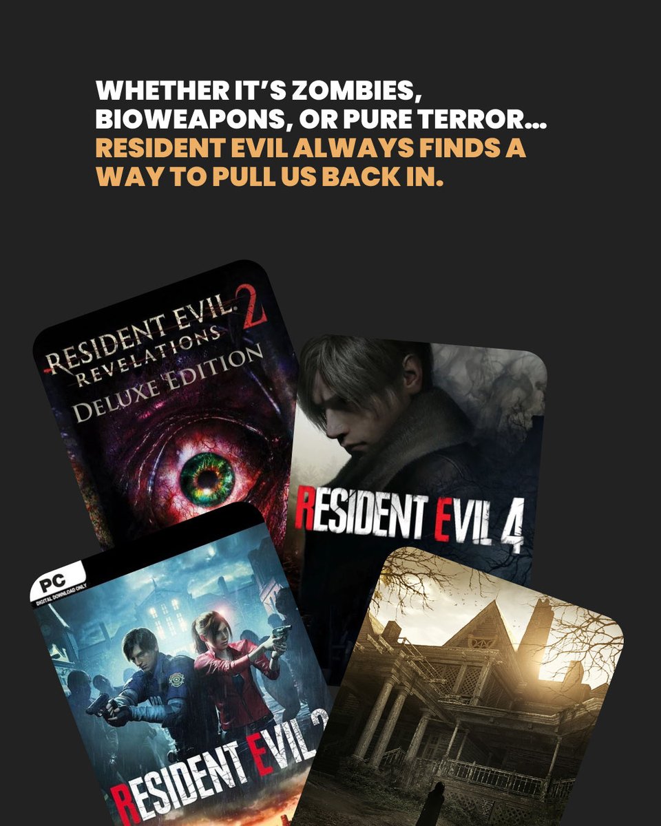 KeySpectr's tweet photo. Resident Evil set the standard for survival horror 🔦 From Raccoon City to endless nightmares, the series delivered pure tension, iconic moments, and unforgettable fear. Low ammo. Loud heartbeat. No escape. 🎮 #ResidentEvil #SurvivalHorror #HorrorGaming #Gaming #GameOn #PCGaming https://t.co/kIGuMW7HxJ