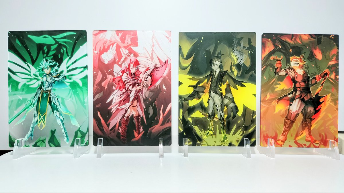 rukasaki_4s's tweet photo. デザフェスで販売予定のアクリルボード！全4種
背景が透けてるので、光にかざすと神秘的です
#デザフェス63 https://t.co/C1v3hj4Y1N