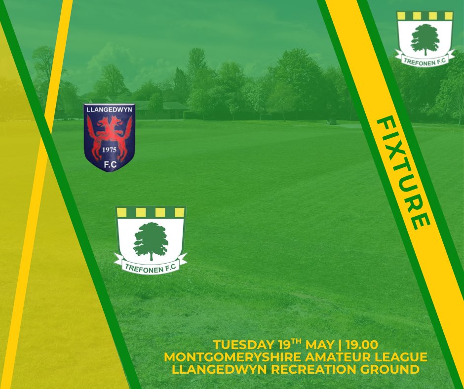 Trefonen_FC's tweet photo. GAMEDAY | ⚽️

Tonight we travel to play Llangedwyn in the Montgomeryshire Amateur League

Kick off 19.00

#Pitmen💛💚 https://t.co/hTruarNGY4