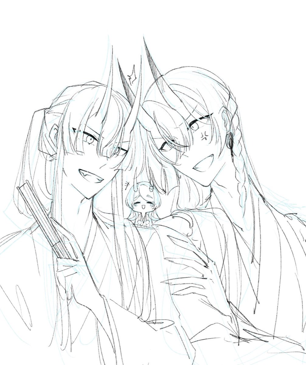 節分☆赤鬼&青鬼　イワシさんも♡ 青鬼と赤鬼ˆ⠒̫ˆ◝੭⸒⸒