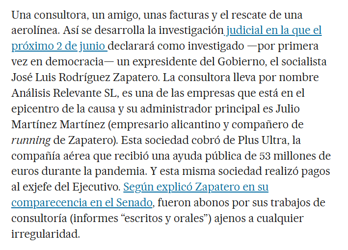 DavidJimenezTW's tweet photo. Zapatero tiene derecho a la presunción de inocencia, pero desechar la investigación del juez, la UDEF y la Fiscalía Anticorrupción como una conspiración es intelectualmente perezoso e ideológicamente sectario. Hay indicios feos incluso en lo ya reconocido por el expresidente. https://t.co/4ndUnTmxHk