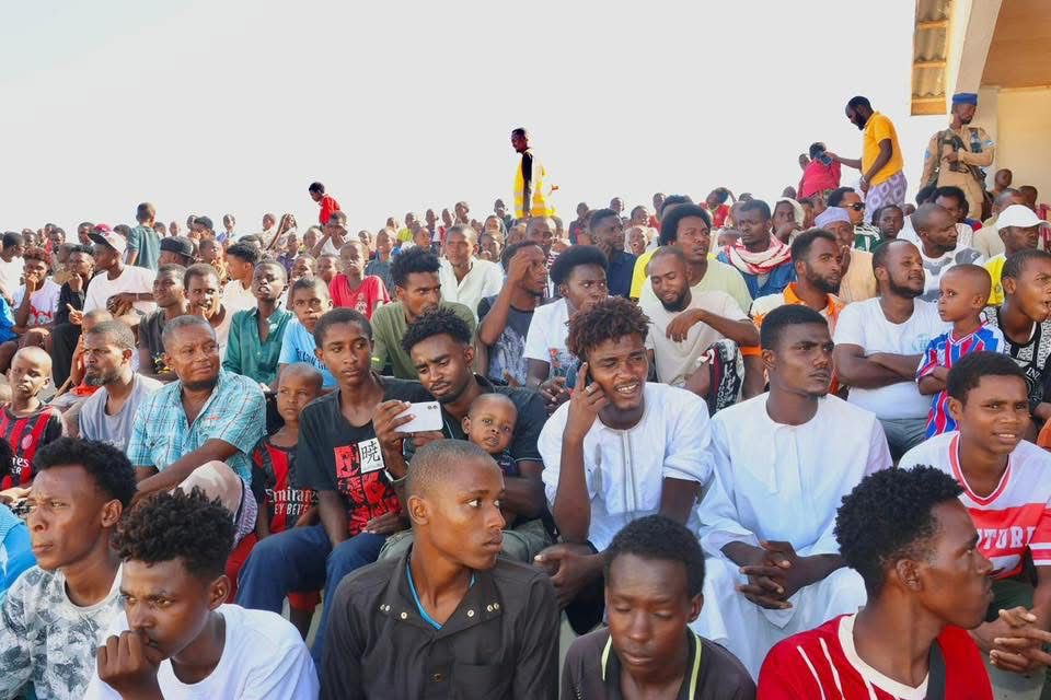 NIS_EastAfrica's tweet photo. A friendly football match held at the newly constructed @EU_in_Somalia-funded stadium in #Raskamboni on 15 May 2026 saw the local team secure a 1-0 victory over a #Kenyan side from Lamu, promoting sportsmanship, cross-border youth engagement and positive community interaction. https://t.co/OC8P7q8BEY