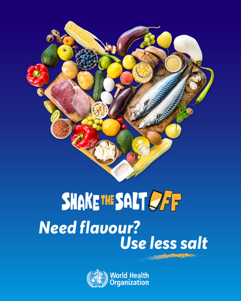 WHONigeria's tweet photo. Cut back on salt for better health 🧂

Adults should consume less than 5 grams of salt per day — that’s about one teaspoon in total from all foods and drinks.

Too much salt can increase your risk of serious health problems like high blood pressure and heart disease.
Make healthier choices today 👇

🔗 https://t.co/jmuTcsvnFZ
#LessSaltRevise 
#HealthyLiving 
#HeartHealth