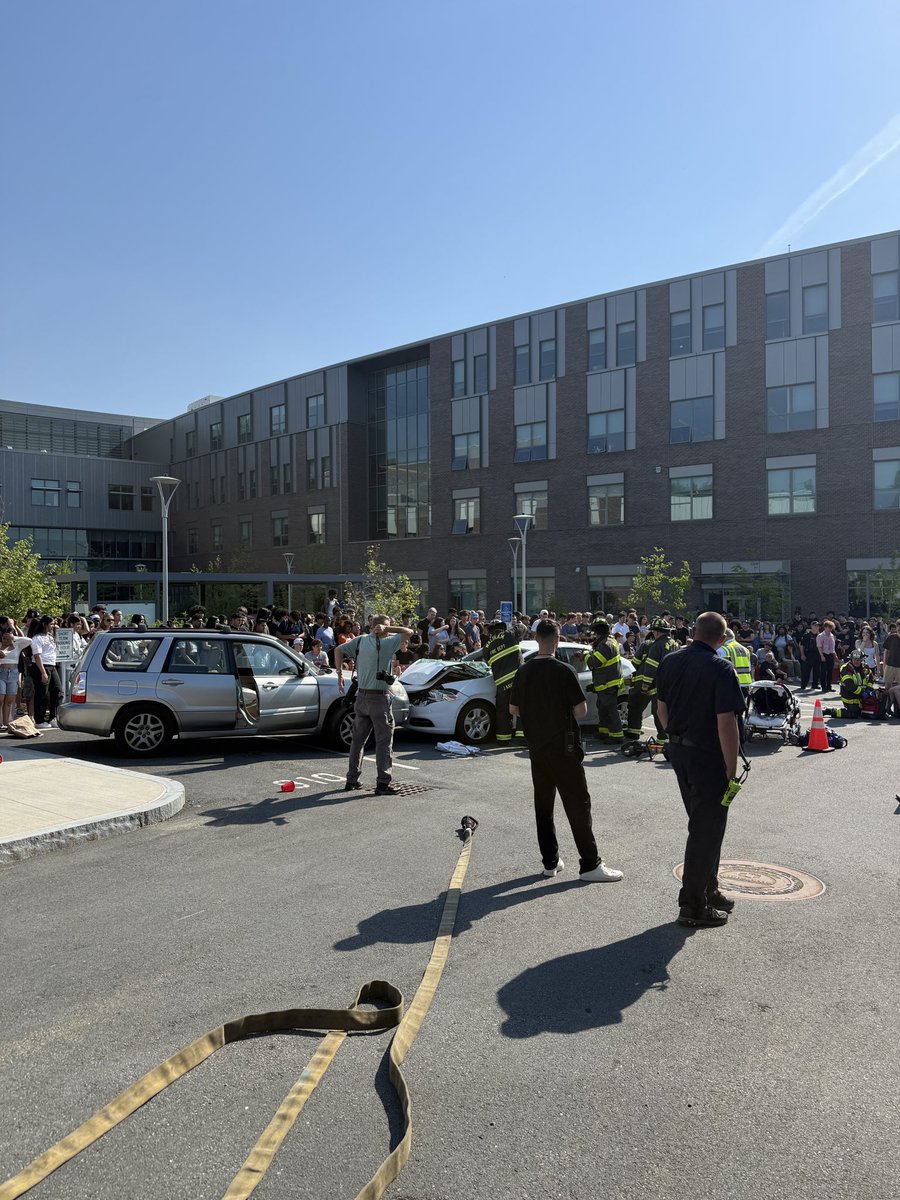 WalthamFireDept's tweet photo. Waltham Fire, Waltham Police and Armstrong Ambulance participated in the 37th year of the Mock Prom Accident Drill for Waltham High Students before their Prom Night ! https://t.co/HrGp3CzskJ