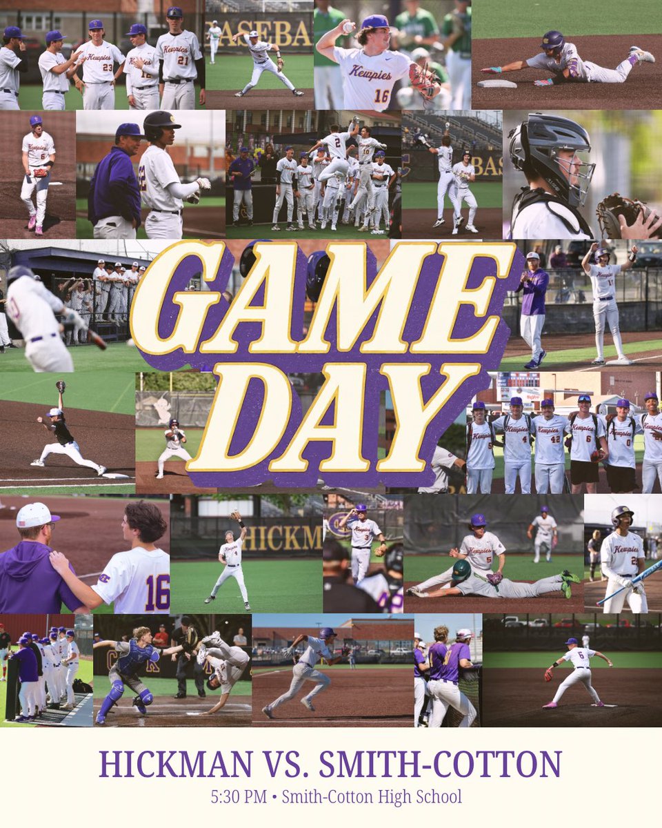 Kewpiebaseball's tweet photo. Districts. Game 1. 

📍Smith Cotton HS

⏰ 5:30 PM first pitch https://t.co/KPJEW1SsiN