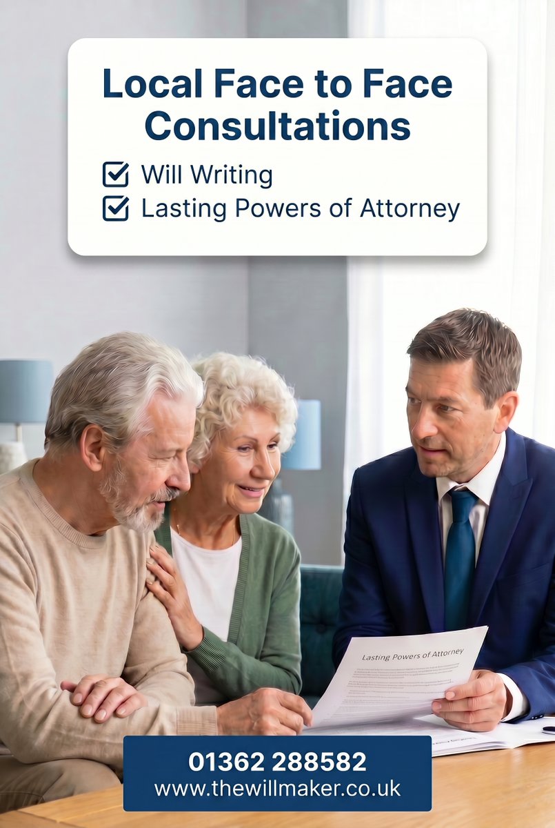thewillmaker's tweet photo. Face to Face Will Writing, Powers of Attorney and Estate Planning.
01362 288582
https://t.co/Hj9gGcPVXv https://t.co/CtR7HULtUG