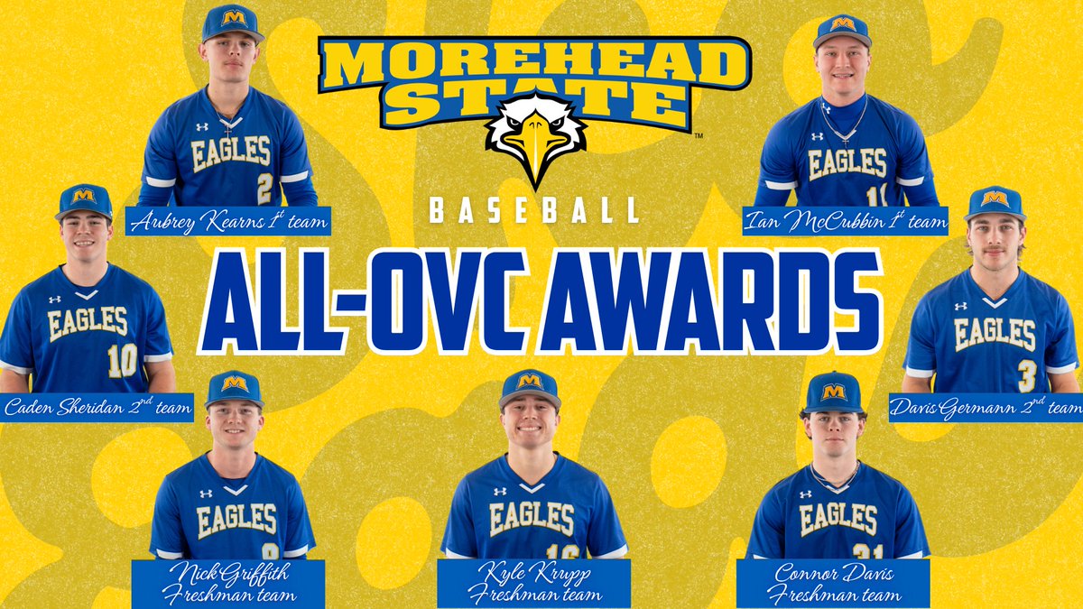 MSUEagles's tweet photo. Congrats to 7⃣ @MSUEaglesBsball student-athletes for earning All-@OVCSports honors!

Aubrey Kearns and Ian McCubbin led the pack by being named 1st Team.

Story: https://t.co/OL5haV03AV

#SoarHigher #SkoEags https://t.co/0UN6thyvlZ
