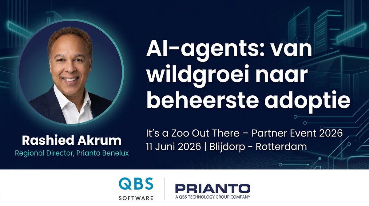 PriantoNL's tweet photo. Wij zijn trots om Rashied Akrum, Regional Director bij Prianto Benelux, aan te kondigen als spreker tijdens ons partnerevenement "It's a Zoo Out There – Cybersecurity & Data Compliance in an Agentic World" in Diergaarde Blijdorp.

Zijn presentatie "AI-agents: van wildgroei naar beheerste adoptie" raakt precies aan wat veel IT-teams vandaag ervaren: AI-agenten die sneller worden uitgerold dan security kan bijbenen. Onbeheerde agent-to-agent communicatie, prompt injection aanvallen, data leakage via LLM-context-windows en het ontbreken van audittrails zijn geen toekomstige risico's, maar blinde vlekken die nú raken aan NIS2, de EU AI Act en ISO 27001. Rashied lvertelt hoe je de threat landscape van je AI-stack volledig in kaart brengt en hoe je – pas daarna – zinvol en veilig verder opschaalt.

Want zonder inzicht geen waarde: shadow AI, ontbrekende API governance en inadequate identity & access management voor niet-menselijke identiteiten maken elk AI-beleid een papieren tijger. Rashied bespreekt hoe je beide lagen aanpakt – technisch én organisatorisch – en zo de chaos van vandaag omzet naar meetbare bedrijfswaarde, zonder in te leveren op security.

Werk jij als reseller, VAR, MSP of SI in Nederland of Vlaanderen en wil je jouw klanten écht helpen navigeren in een wereld vol AI-agents? Schrijf je dan nu in voor It's a Zoo Out There op 11 juni in Rotterdam en reserveer direct je plek. 

https://t.co/0yLDjMlSZK

#itsazoo
