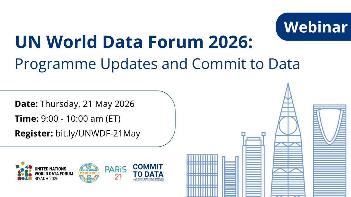 UNDataForum's tweet photo. Meet the speakers joining the first #UNWDF2026 webinar this Thursday!
From programme updates to #CommitToData, hear from partners across the global data community, including @OpenDataWatch
📅 21 May | 9–10 AM ET
👉 https://t.co/nPNrkpEj4a https://t.co/4P6lVhYCio