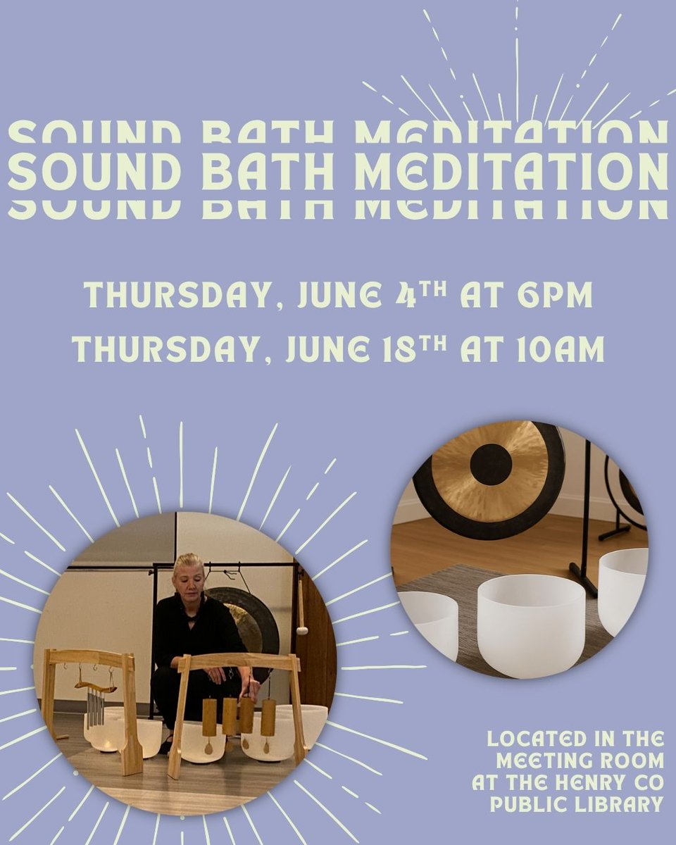 hcpl's tweet photo. Just a reminder about our Thursday morning sound bath mediation! Bring blanket and pillow for maximum comfort and try to arrive 5-10 minutes early for set up. https://t.co/vmFKMzt9K5