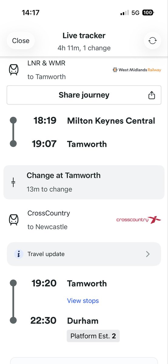 Paddingtash's tweet photo. @thetrainline Hi ! These were the details, but after having a look now it looks like it’s been removed from the search so I can’t book it anymore. 
Would you still be able to assist me regarding booking a replacement ? Does it have to go through the same route ? https://t.co/BKbmyiGHBM