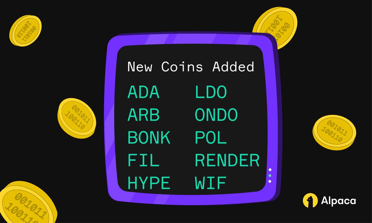 AlpacaHQ's tweet photo. We’ve expanded our crypto offering with 11 additional digital assets, now available via both our Broker API and Trading API.

With this expansion, partners can:
✅ Expand asset coverage within the same API infrastructure
✅ Support 24/7 trading with Market, Limit, and Stop Limit orders
✅ Access a larger universe of digital assets including Hyperliquid (HYPE), Arbitrum (ARB), and Ondo (ONDO), and more

All assets are integrated into existing endpoints for asset discovery, order placement, and funding workflows. Additionally, assets are reviewed through a cross-functional process across compliance, legal, and operational considerations, providing additional support for managing asset risk frameworks.

Read more in the comments below.