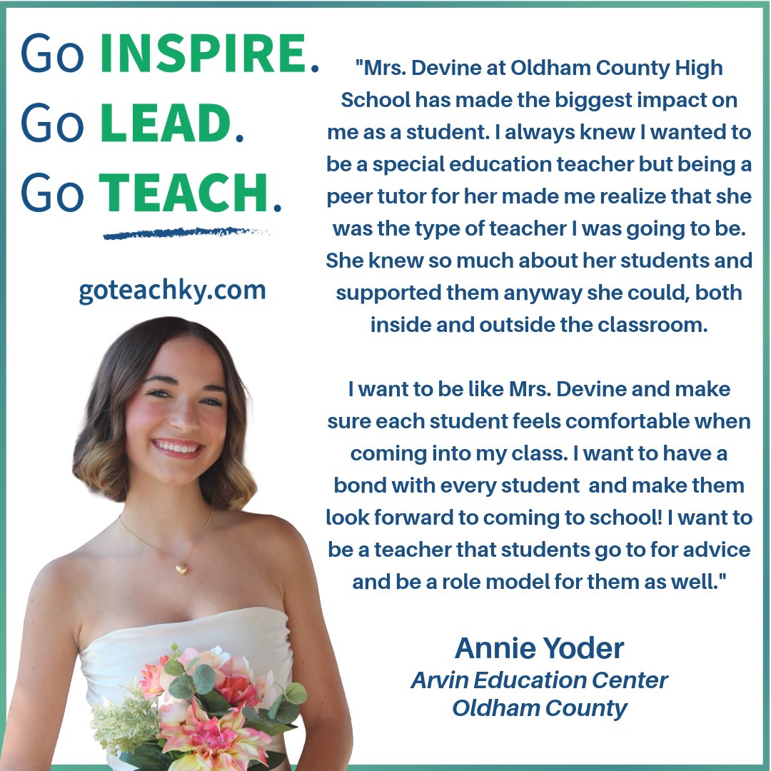 GoTeachKY's tweet photo. #TeacherImpactTuesday

Do you have a desire to inspire young minds and instill essential values and skills that extend beyond your classroom and into real life? Visit https://t.co/8G1XlEAnNP and become Kentucky’s next great teacher! https://t.co/3xznDfcPgW