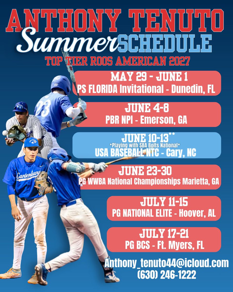 anthonytenuto_'s tweet photo. SUMMER SCHEDULE
LAST RUN - Let’s Go !

#shortstop 
#utility 
#pitcher 
#switchhitter 
#uncommitted 
#uncommitted2027 https://t.co/FZXKTAkuu4