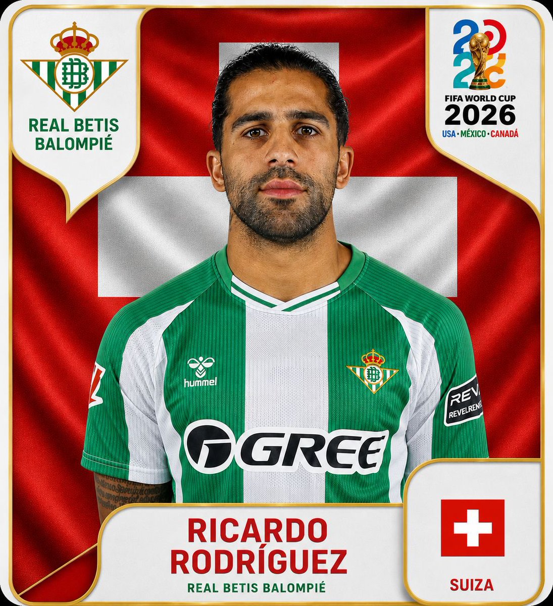 Coliseovb's tweet photo. ‼️ Ricardo Rodríguez, convocado para el Mundial 2026.

El lateral izquierdo del #RealBetis disputará con Suiza su cuarto Mundial. https://t.co/vqgbWnX6M6