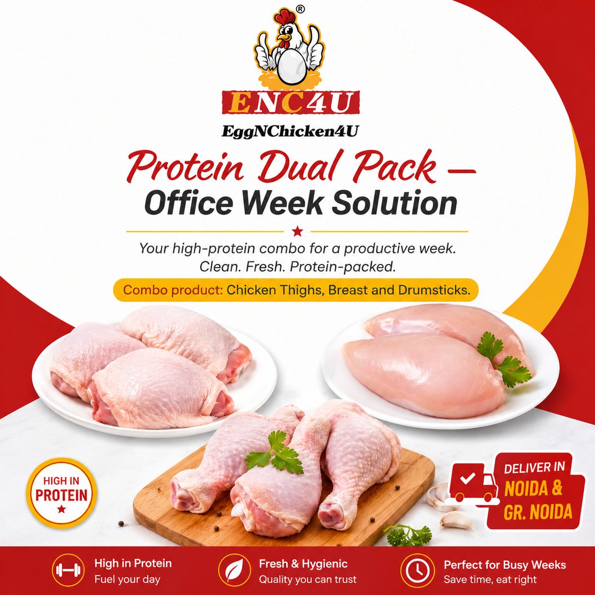 eggnchicken4u's tweet photo. Protein Dual Pack — Office Week Solution brings together fresh 𝐂𝐡𝐢𝐜𝐤𝐞𝐧 𝐓𝐡𝐢𝐠𝐡𝐬, 𝐁𝐫𝐞𝐚𝐬𝐭 𝐚𝐧𝐝 𝐃𝐫𝐮𝐦𝐬𝐭𝐢𝐜𝐤𝐬 𝐂𝐨𝐦𝐛𝐨 𝐏𝐚𝐜𝐤.
Delivering in 𝐍𝐨𝐢𝐝𝐚 &amp; 𝐆𝐫. 𝐍𝐨𝐢𝐝𝐚.
𝐎𝐫𝐝𝐞𝐫 𝐍𝐨𝐰: https://t.co/XUW8S1NbFB

#EggNChicken4U #ProteinDualPack https://t.co/Ys6uLt0si9