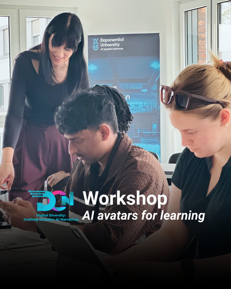 Mimic_minds's tweet photo. Mimic Minds hosted Workshop No. 1 in Germany for the Erasmus+ Digital Diversity project at XU Exponential University, exploring inclusive AI, accessibility, scenario-based learning, and AI avatars for education. 🇩🇪

#MimicMinds #DigitalDiversity #InclusiveAI #ErasmusPlus #AI https://t.co/oXLMKEU1gF
