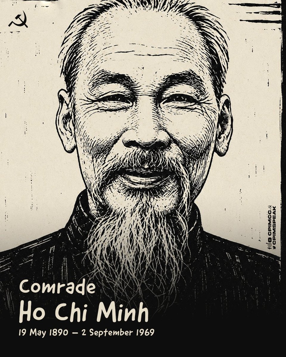 cpimspeak's tweet photo. Today marks the 136th birth anniversary of the great Vietnamese revolutionary Ho Chi Minh, who led the struggle against the Japanese and French colonialists and the victorious war of resistance against US occupation. Ho Chi Minh built the Communist Party in Vietnam and led the people to victory against both native and foreign oppressors, inspiring whole generations of youth across the world and rearing them in anti-imperialism.

Ho Ho Ho Chi Minh! We Shall Fight, We Shall Win!