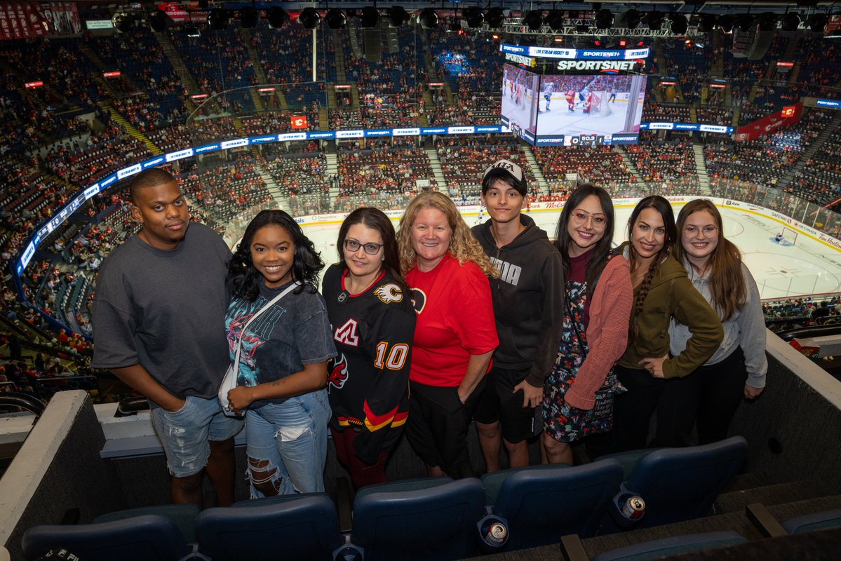 FlamesFdn's tweet photo. Snapshots from Huby's Hangout this past season ❤️

Jonathan Huberdeau launched this program when he arrived in Calgary, purchasing a suite each season and inviting charities and organizations to take in Flames games! https://t.co/cbIuPgceR7