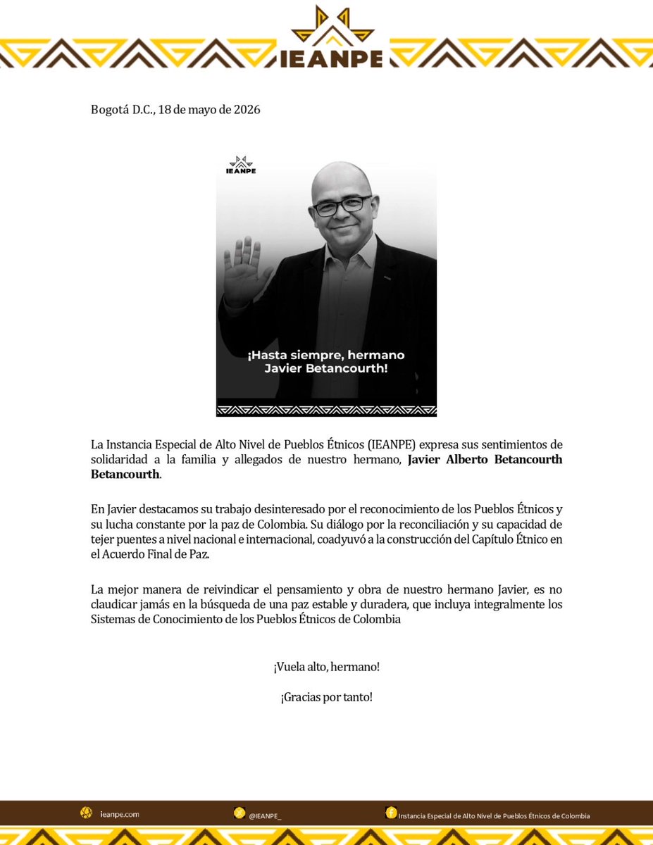Instancia Especial de Alto Nivel Pueblos Étnicos tweet media