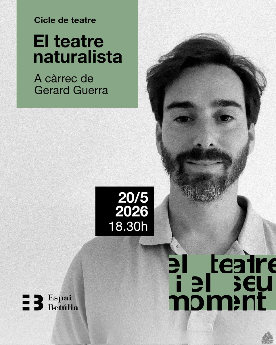Gerard__GR's tweet photo. Demà dimecres, dia 20, fem la tercera conferència del cicle El teatre i el seu moment, dedicada al teatre realista i naturalista de finals del segle XIX. Serà a les 18:30h a l'Espai Betúlia de Badalona, amb entrada gratuïta. Hi esteu tots convidats! https://t.co/X46smA6etc