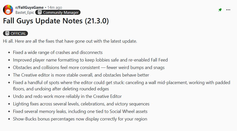 crispysquidony1's tweet photo. fall guys has received its first content update in 9 months WOW https://t.co/c3Qw5eNy88