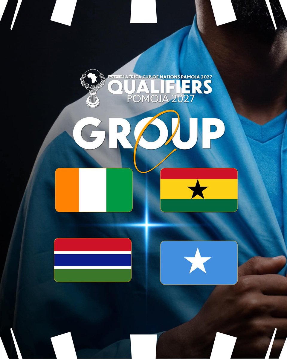 InsideSomalia2's tweet photo. #Somalia drew group C alongside #Ghana, #Ivorycoast, and #Gambia at #AFCONQUALIFIERS27.
CAN Somalia go through to the #AFCon27?. https://t.co/rrzLpnDknI