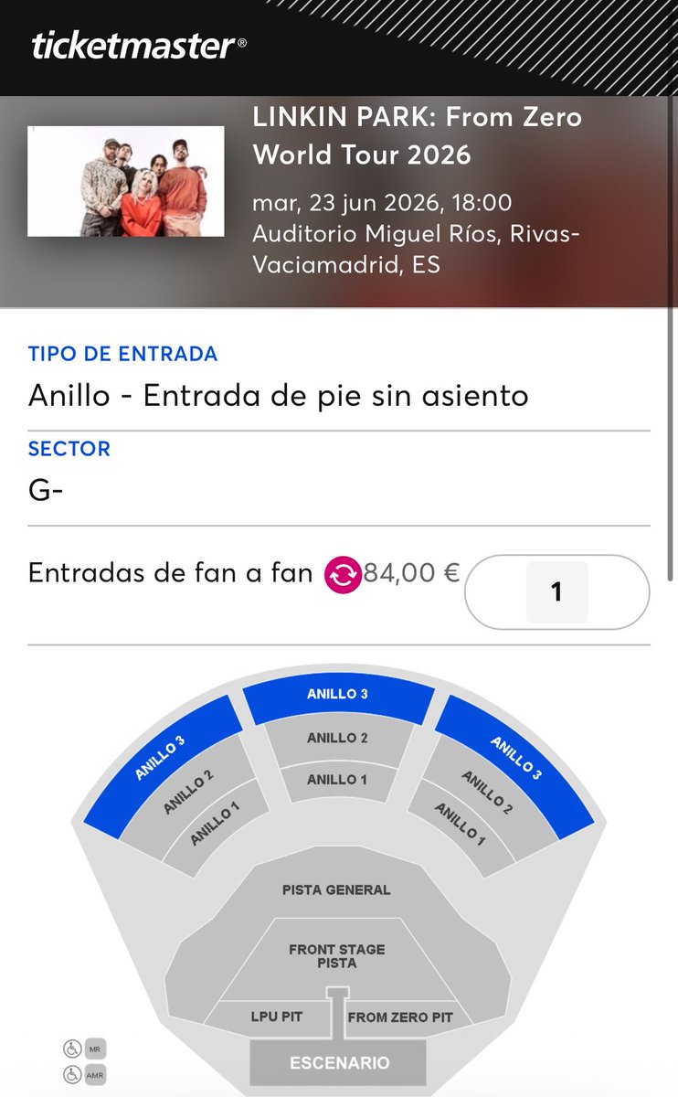 anewadelc's tweet photo. Mi amiga @CriSmile94 vende 1 entrada para el concierto de #LINKINPARK madrid el dia 23 de Junio en el ANILLO 3. 
Precio de venta ORIGINAL.
Si hay alguien interesado que le mande un mensajito. Gracias❤️
#LinkinParkMadrid 
https://t.co/ClDKiksd4Y https://t.co/fmxssRUyLb