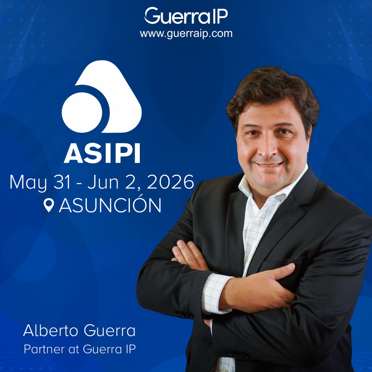 GuerraIP's tweet photo. Caros amigos e colegas, é com satisfação que anunciamos que o Guerra IP estará presente na ASIPI Arena, em Assunção, de 31 de maio a 02 de junho de 2026.

https://t.co/3nYXBQunza

Esperamos vê-los em breve. https://t.co/98SWvOLwPK