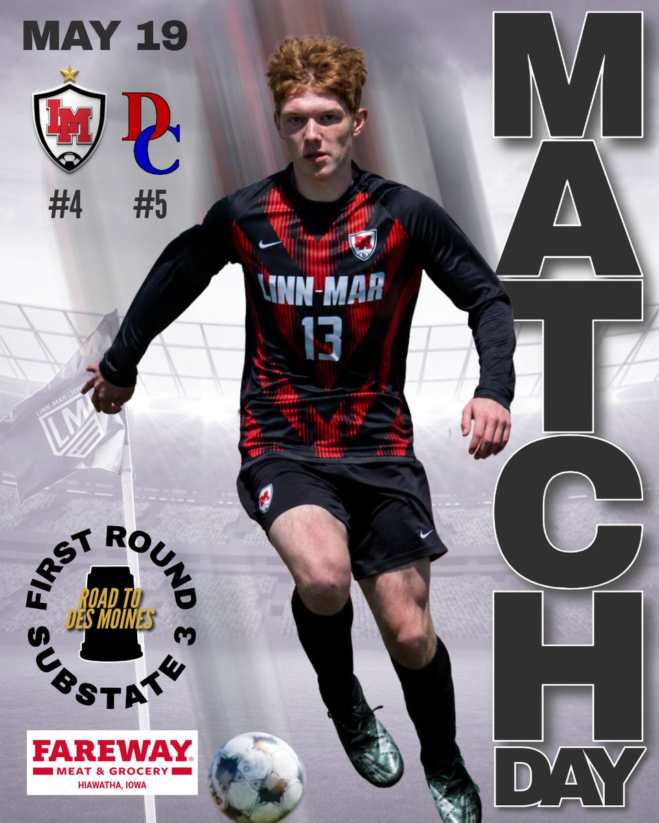 LinnMarSoccer's tweet photo. The regular season finale can wait—tonight's about advancing with a win, keeping State Tournament dreams alive!
Shoutout to our Matchday Sponsor, Fareway Meat & Grocery (Hiawatha).
⚽7:00
🏟️LM Stadium
🎟️$7 (https://t.co/AzzGbbTpNf)
📺HUDL (https://t.co/AxCsDNworY)
#GOALdriven https://t.co/OO9OsHEjfY