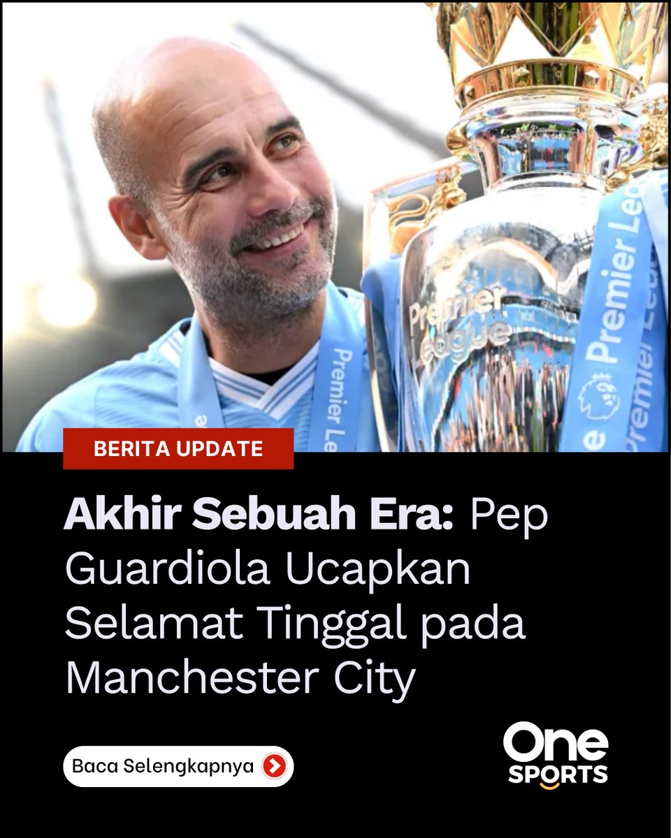 OneSportsID's tweet photo. Pep Guardiola bersiap mengakhiri eranya di Manchester City setelah 10 tahun mendominasi. Faktor personal dan kelelahan jadi alasan utama perpisahan sang manajer. https://t.co/zOKNeTqwcO https://t.co/O9C7kbZRAs