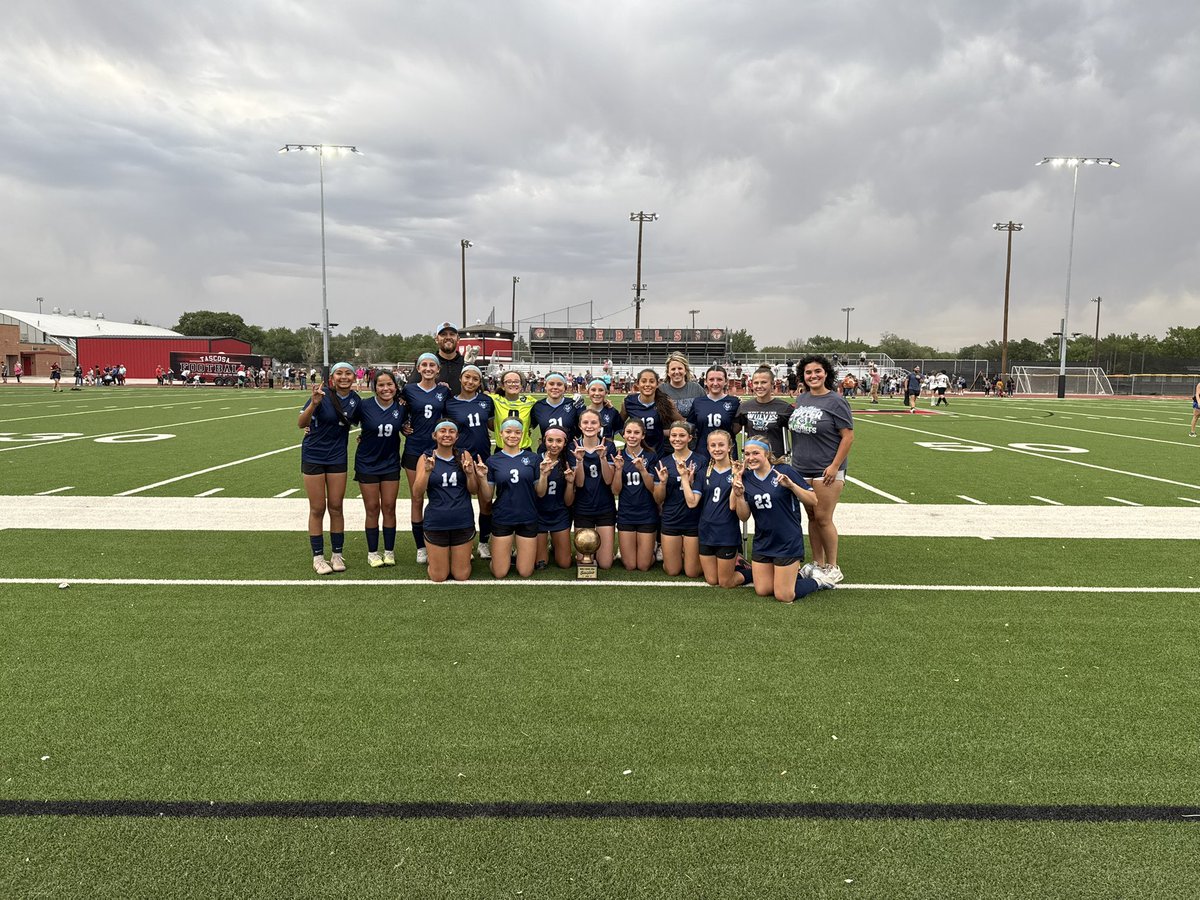 WPlainsGSoccer's tweet photo. CHAMPS!!! 🩵🐺🏆 Congratulations to our Lady Wolves on winning the Middle School Championship 5-0 vs Bonham!! The future of WP is BRIGHT!! 🤩 https://t.co/pTf4tUrAYN