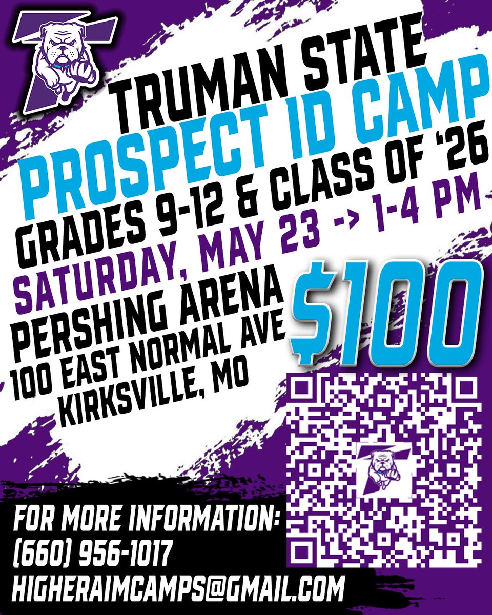 TrumanMBB's tweet photo. 🚨🏀PROSPECT-ID CAMP 🏀🚨
Saturday, May 23 -> 1 to 4 PM
TRUMAN ST - PERSHING ARENA/BUILDING
BRING $100 - SHOW US YOUR SKILLS❗️ https://t.co/zooiIsEGAz