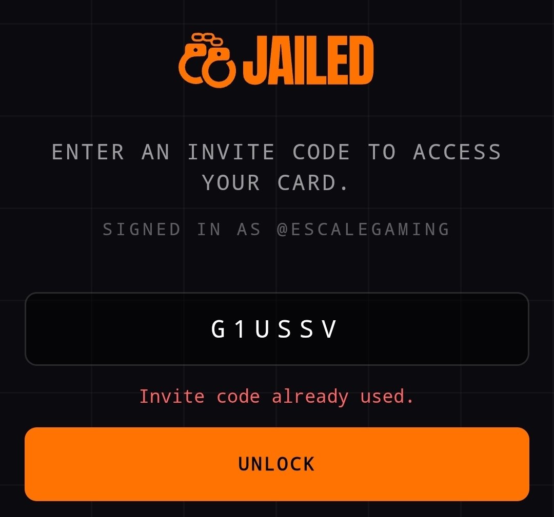 escalegaming's tweet photo. @StrangulatorThe @Jaileddotfun 30 éme Code no valide 🤣 https://t.co/doaCyIUIFN