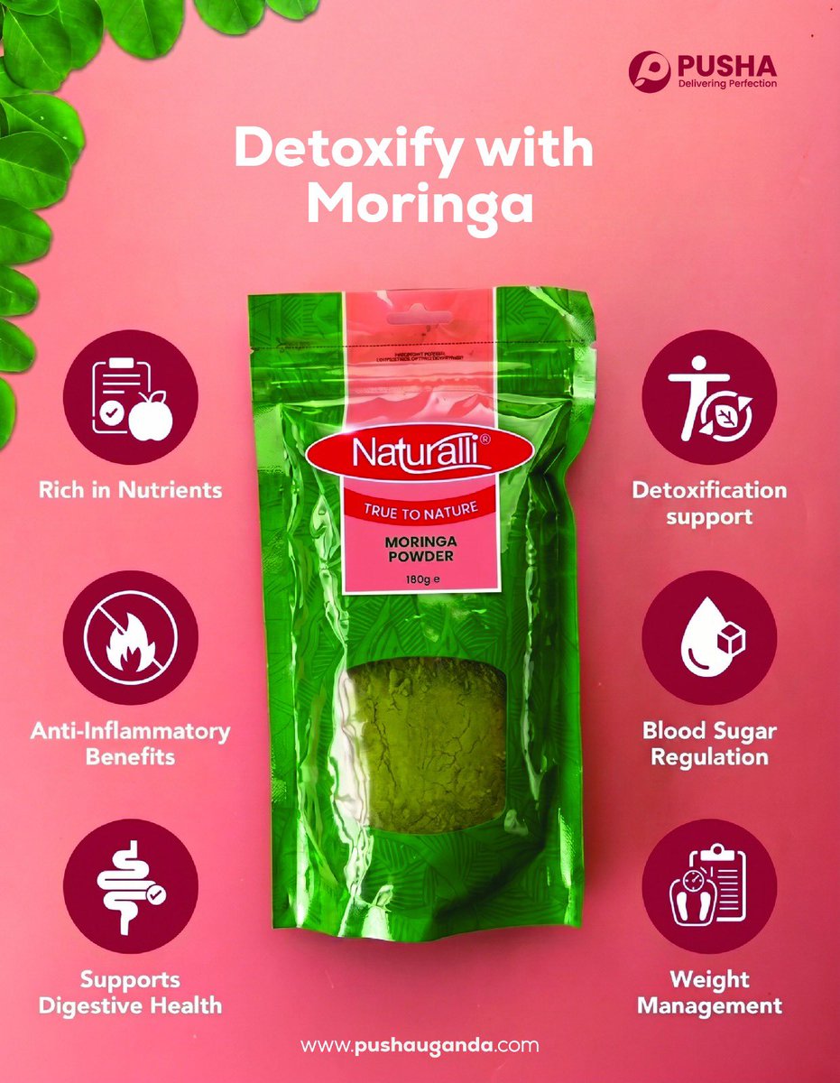 pushauganda's tweet photo. Gently support your body’s natural detox pathways with moringa. Packed with antioxidants, vitamins, and cleansing properties. 

Available at a supermarket near you! https://t.co/cNPHUPpIxQ
