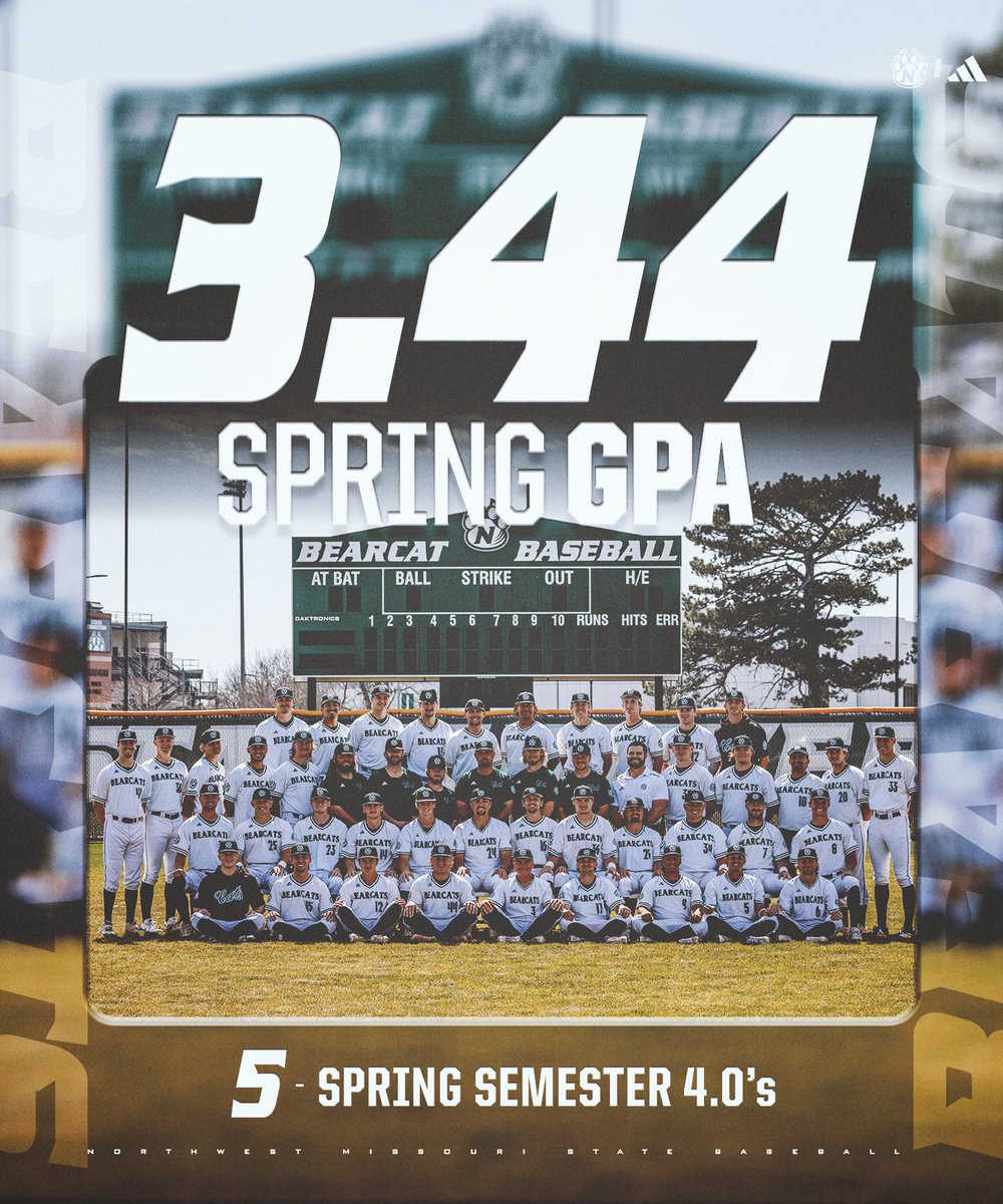 NWBearcatBSB's tweet photo. Proud of our guys for a successful semester in the classroom! 👏📚👏
⚾️ 3.44 team GPA
⚾️ 5 perfect 4.0's

#OABAAB https://t.co/UP2cgr3RK5