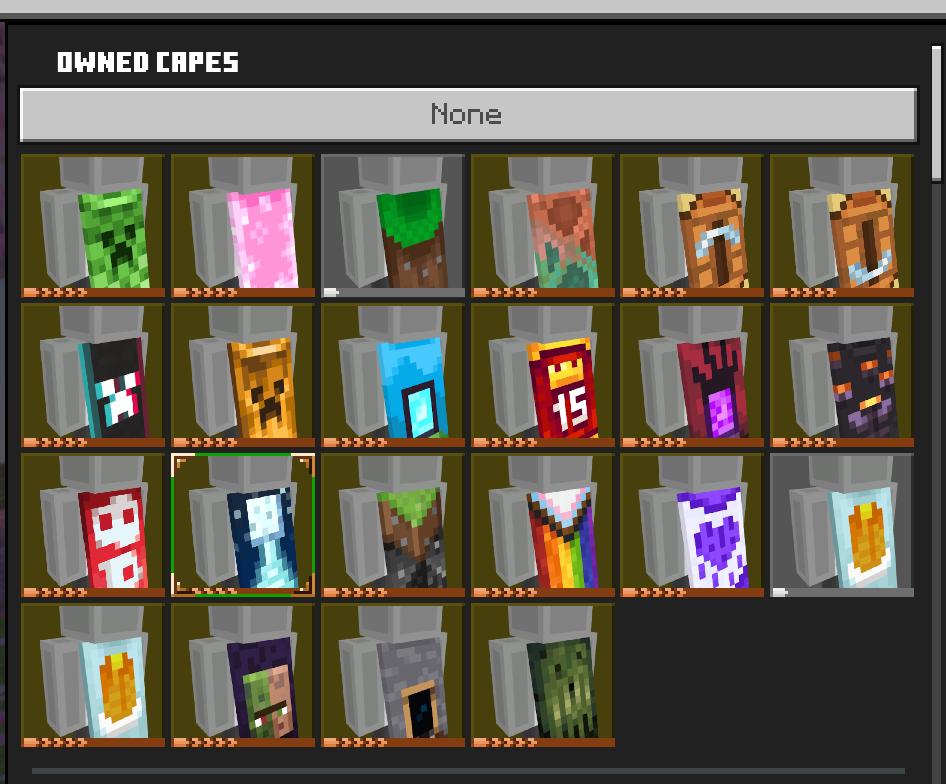 HeyTon711's tweet photo. Aqui são todas as capas disponíveis no Minecraft Bedrock em ordem alfabética! https://t.co/g0fILxsh46