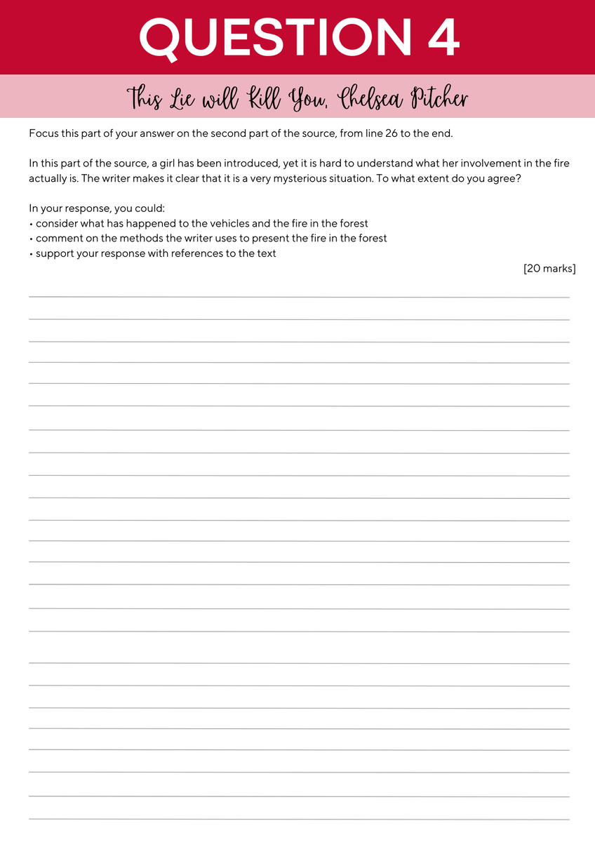 mrs_chudasama's tweet photo. 🔴🟠🟡NEW RESOURCE ALERT! 🔴🟠🟡
AQA English Language Paper 1: This Lie Will Kill You, Chelsea Pitcher https://t.co/JuHaPIbY0s 

✍️Whole paper
✍️Interesting extract
✍️Colour coded
✍️Click. Download. Print!

#English #Language #Practice #WholePaper #AQA #FIction #CreativeWriting https://t.co/N6yGXV59fx