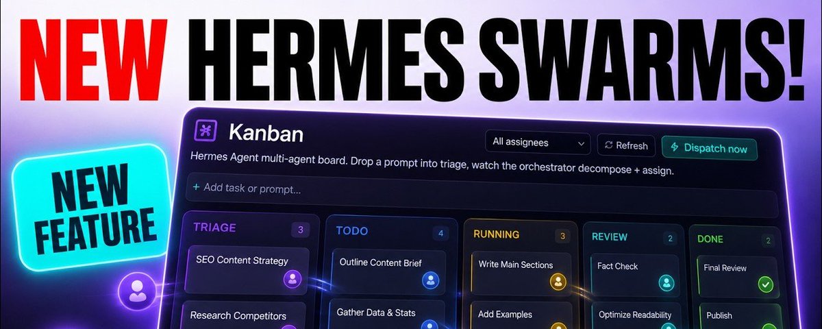 Hermes Agent Kanban：用AI代理看板免费构建SEO团队