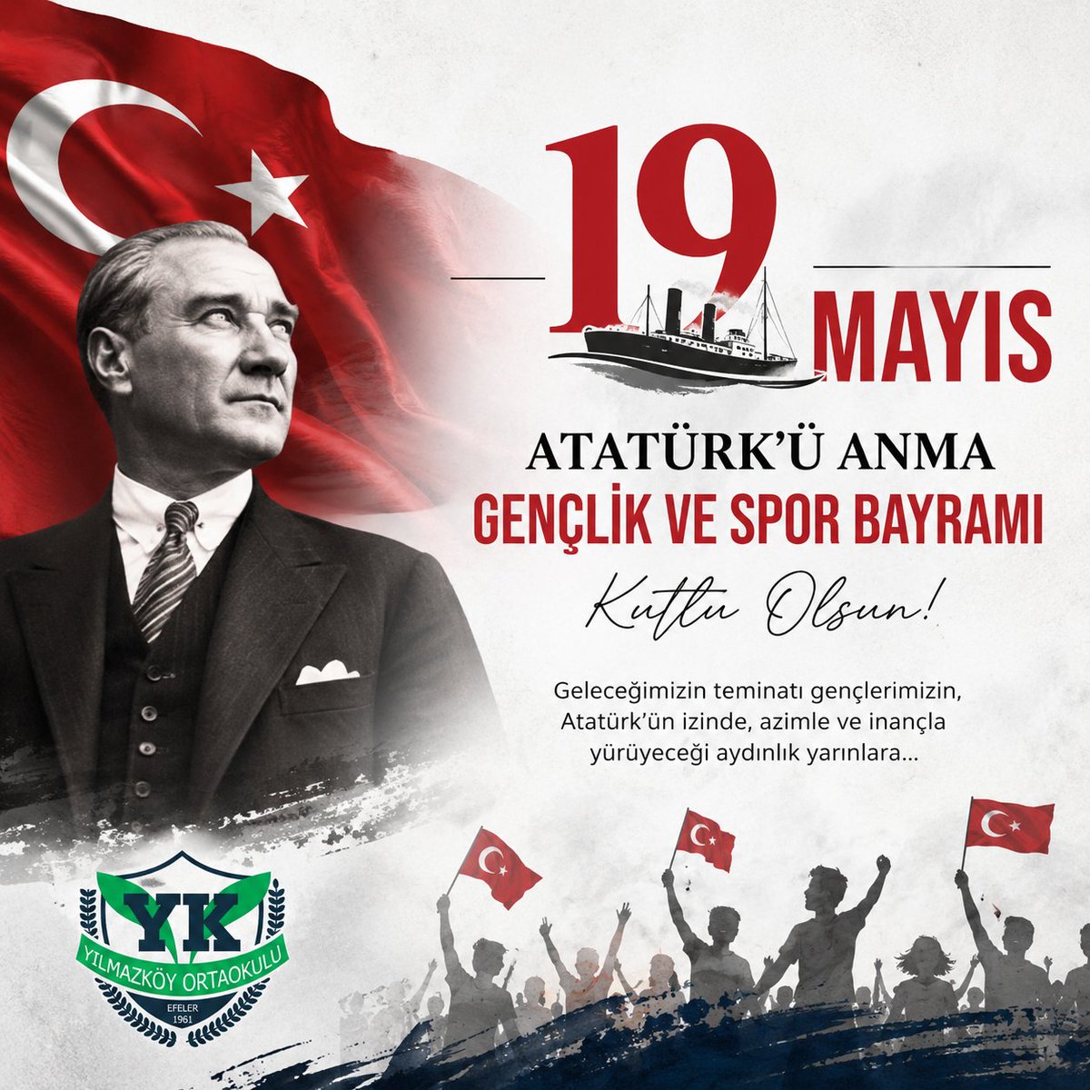EfelerL8943's tweet photo. 🇹🇷 19 MAYIS ATATÜRK’Ü ANMA, GENÇLİK VE SPOR BAYRAMIMIZ KUTLU OLSUN! 🇹🇷 @tcmeb @Aydin_MEM @AydinMemArge @mehmetyigitmem @efelerilcemem @AliCOMRUK1 #köklerdengeleceğe #türkiyeyüzyılımaarifmodeli https://t.co/Dvg6hzBsWh