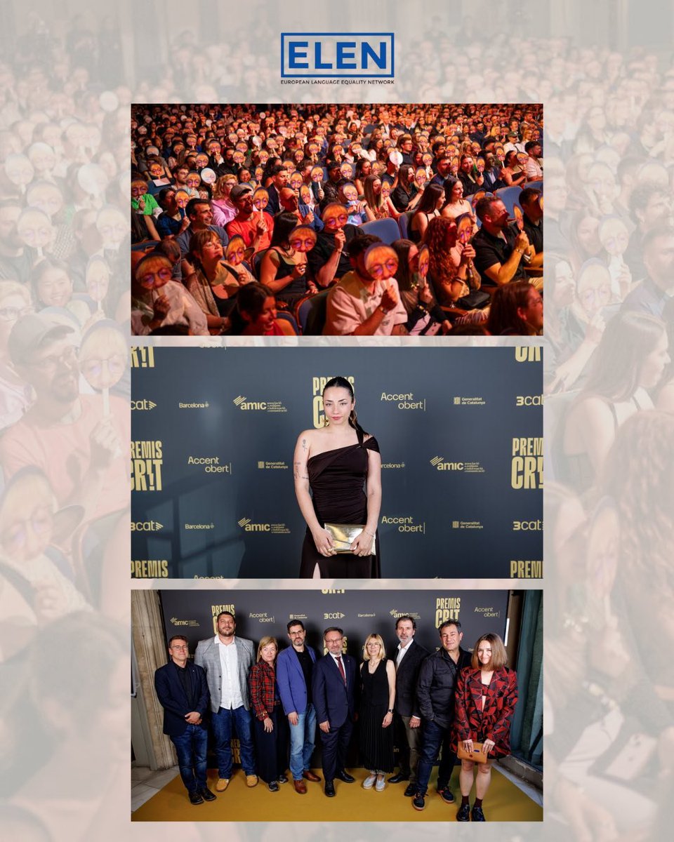 EUROLANG's tweet photo. 🏆Glamorous Premis CRIT event recognises the growth + importance of #Catalan digital content creation.
Delighted to see ELEN's social media manager Blanca Trull nominated in the Information and Current Affairs category for her independent work in Catalan.😃
#PremisCrit #ELEN2026 https://t.co/t5IRjNpPU0