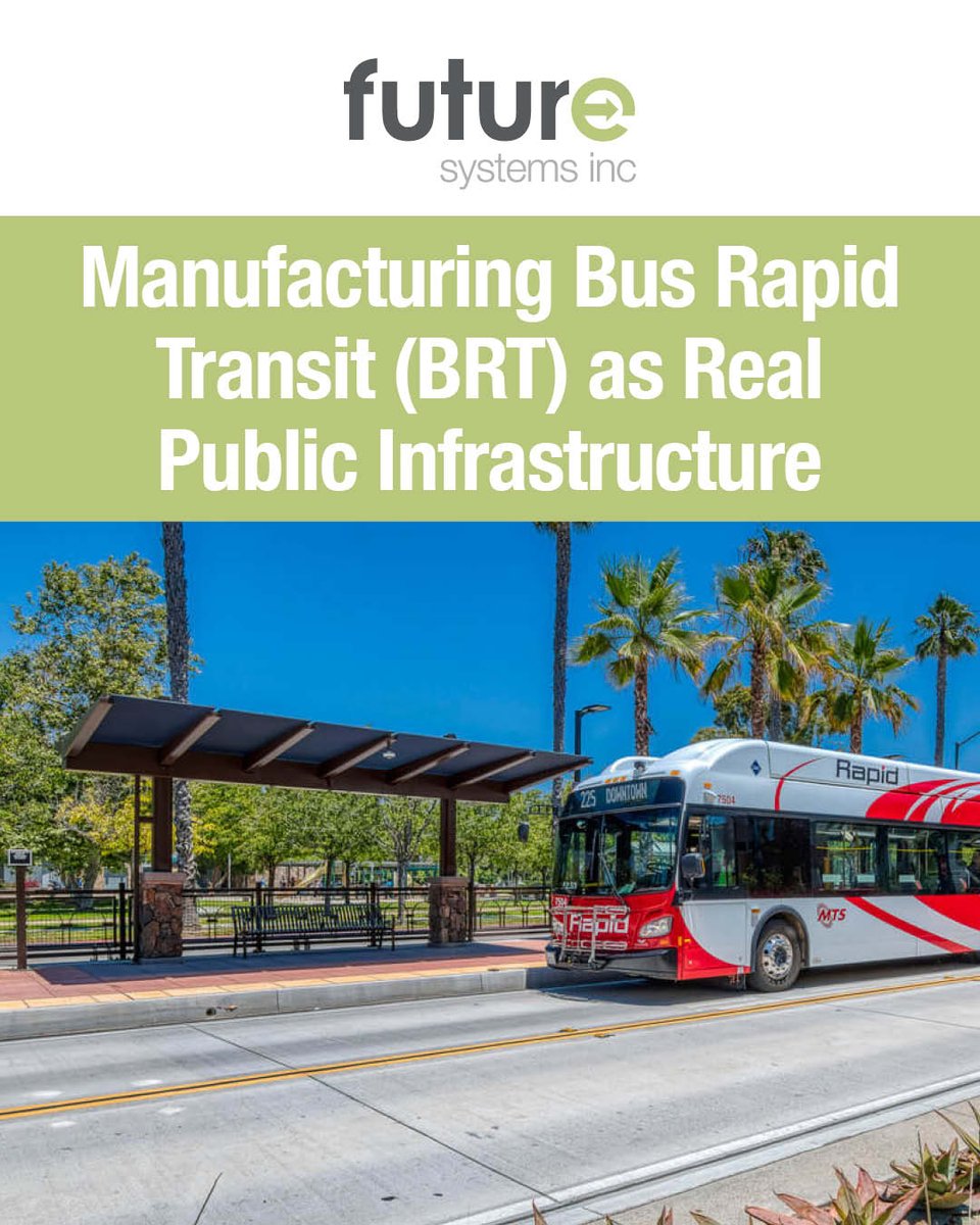 FutureSystemsX's tweet photo. Bus Rapid Transit is about more than speed, it’s about a better passenger experience that makes public transport a real alternative to the car.
We manufacture #BRT #shelter systems for high-performance transit corridors worldwide.
https://t.co/JhX4yyHLps
#PublicTransit https://t.co/rmPfAOGN6L